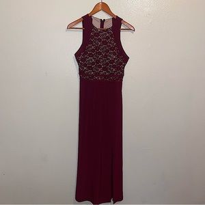 NIGHTWAY Lace Halter Gown